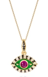 Nevernot 14k Gold Life In Color Pendant In Green