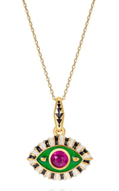 Nevernot 14k Gold Life In Colour Pendant In Green