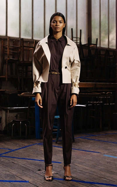 Alexandre Blanc Collared Cotton Gabardine Jacket In Neutral