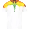 MARCELO BURLON COUNTY OF MILAN WHITE T-SHIRT FOR KIDS WITH COLORFUL WINGS,BMB 1104 0010 B000