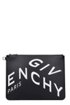 GIVENCHY LARGE ZIP POUCH CLUTCH IN BLACK LEATHER,BK600JK0XG004