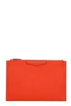 GIVENCHY ANTIGONA MEDIA CLUTCH IN RED LEATHER,11703067