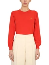 Kenzo Cotton Sweater Tiger Crest Patch In Red