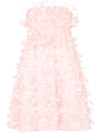 Dolce & Gabbana Strapless Feather-embellished Silk-tulle Mini Dress In Pink