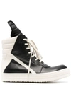 Rick Owens Geobasket Leather High-top Sneakers In Black