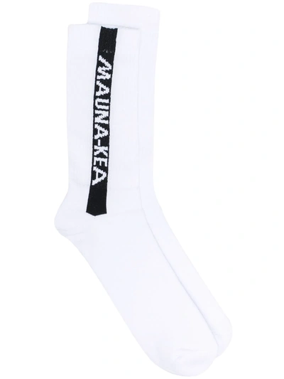 Mauna Kea Logo Knit Socks In White