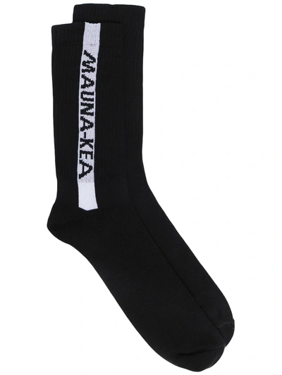 Mauna Kea Intarsia-knit Logo Ankle Socks In Black