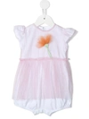 Il Gufo Tulle-skirt Flower-detail Shorties In Pink