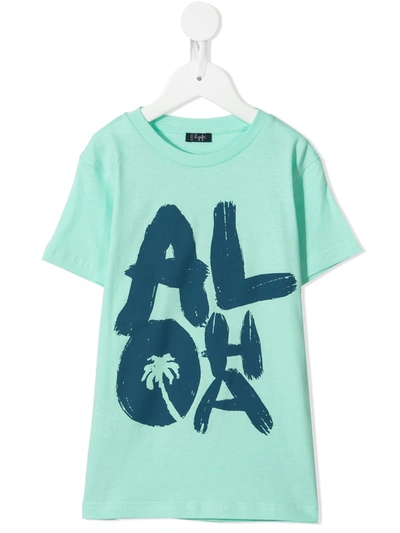 Il Gufo Kids' Aloha-print T-shirt In Green