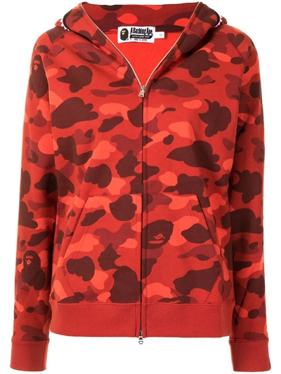 A Bathing Ape 迷彩连帽衫 In Red