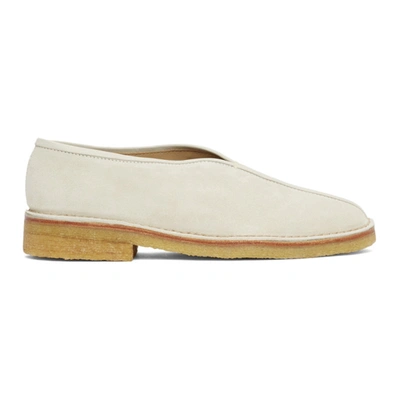 Lemaire Off-white Square Toe Slippers In Neutrals