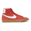 NIKE RED SUEDE BLAZER MID '77 SNEAKERS