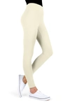 Memoi Solid Leggings In Ivory