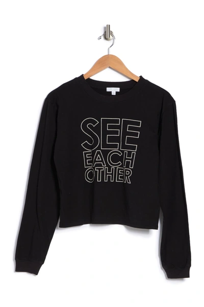 Abound Graphic Long Sleeve T-shirt In Black See Each Other