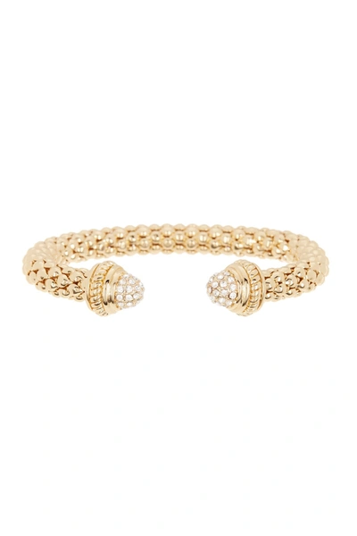 Meshmerise Cz Mesh Cuff Bangle In Yellow