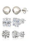 Best Silver Inc. Sterling Silver & Cz Assorted Earring Set