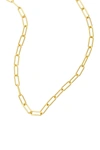 ADORNIA 14K GOLD PLATED PAPER CLIP CHAIN NECKLACE,791109046258
