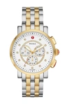 MICHELE SPORT SAIL DIAMOND ACCENT TWO-TONE BRACELET WATCH, 42MM,099945529042