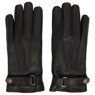 Gucci Black Leather Gloves In 1000 Black