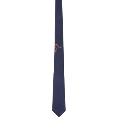 Gucci Navy Silk Kingsnake Tie In 4000 Midnig