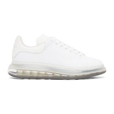 Alexander Mcqueen White Textured Oversized Trainers In 9000 White/