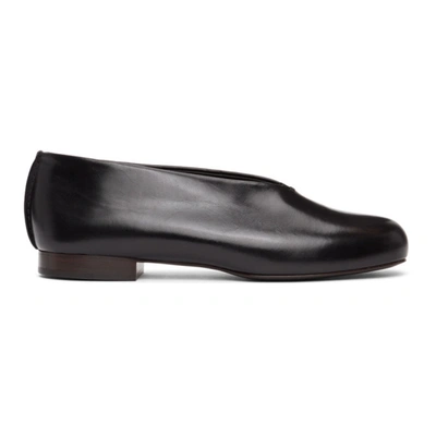 Lemaire Round-toe Leather Slippers In Black