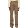 LEMAIRE SSENSE EXCLUSIVE BROWN GARMENT-DYED JEANS