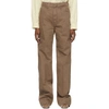 Lemaire Ssense Exclusive Brown Garment-dyed Jeans In 420 Tobacco
