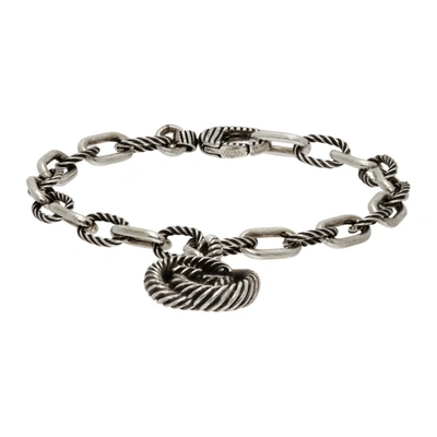 Gucci Silver Bracelet With Interlocking G In Sterling Silver