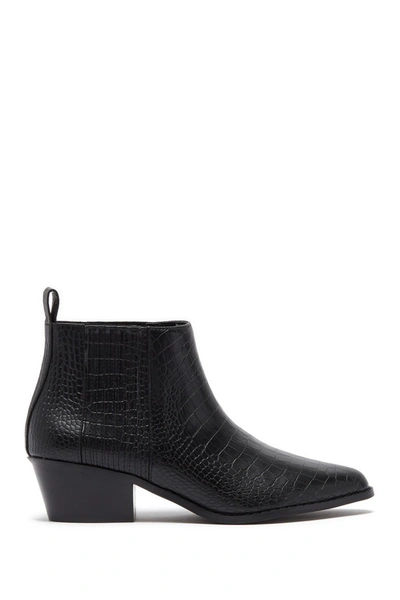 Abound Cora Croc Embossed Ankle Bootie In Black Croc
