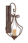 Willow Row Bronze/glass Farmhouse Teardrop Candle Holder