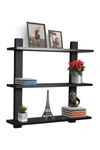 Sorbus Black 3-tier Floating Shelf In Black