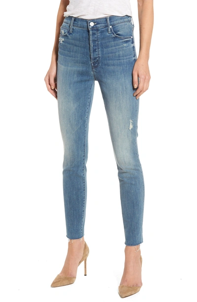 Mother The Stunner Ankle Fray Skinny Jean In Grafitti Girl