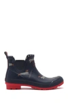 Joules Wellibob Short Rain Boot In French Navy Dachshund