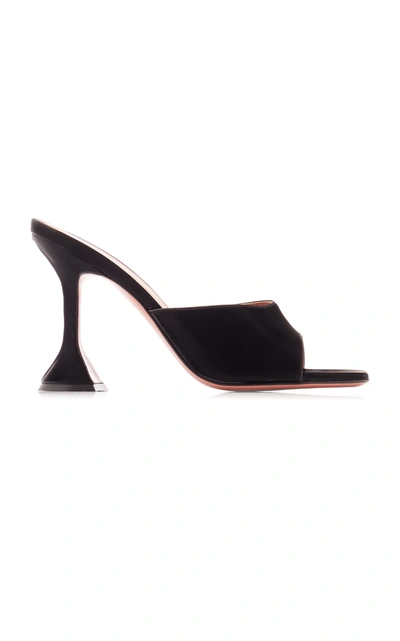 Amina Muaddi Lupita 95 Leather Heeled Sandals In Black