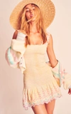LOVESHACKFANCY WOMEN'S JAX EYELET-TRIMMED SMOCKED COTTON MINI DRESS