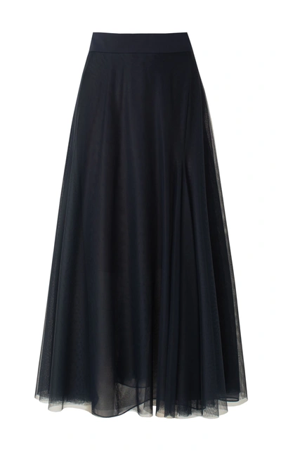 Akris Layered Tulle A-line Midi Skirt In Blue