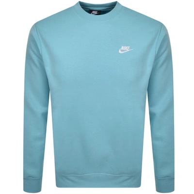 Nike Club Crew Neck Sweatshirt In Aqua-blues