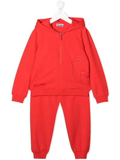 Moschino Kids' Teddy Bear Tracksuit In Red