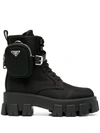 Prada Pocket-detail Combat Boots In Black