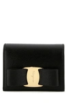 Ferragamo Card Holder With Engraved Logo In Hammered Leather Woman