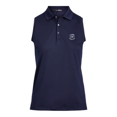 Ralph Lauren Sleeveless Piqué Polo Shirt In French Navy