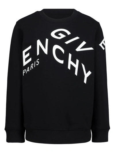 Givenchy Kids' Logo Print Cotton Blend Sweatshirt In Black
