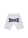 Dsquared2 Contrasting Print Bermuda Shorts In White In White