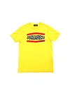 DSQUARED2 CONTRASTING PRINT T-SHIRT IN YELLOW