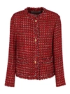 Valentino Sequin-detail Tweed Jacket In Red