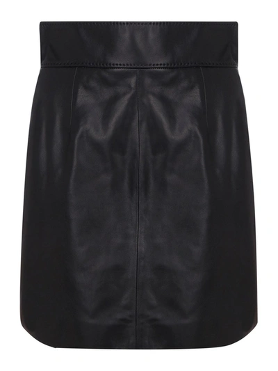 Dolce & Gabbana Soft Leather Miniskirt In Black