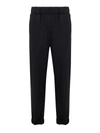 GANNI MÉLANGE WOOL PANTS IN GREY