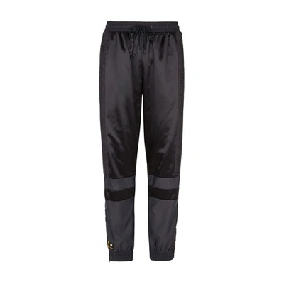 Fendi Tech Satin Trousers In Noir