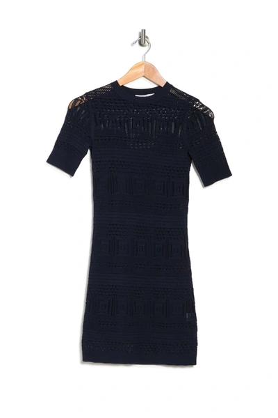 Frame '70s Open Stitch Sweater Dress In Navy